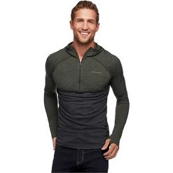 Deals 🛒 Black Diamond Solution Wool Half Zip Hooded Baselayer Top Men's 🌟 -us-Black Diamond Shop BLACYP D4